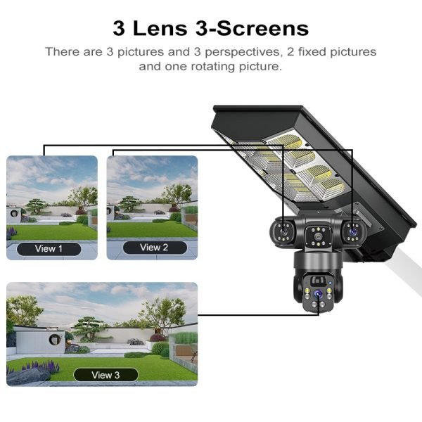 3-lens street light PTZ camera