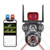 Multi-lens WiFi camera with alarm lights
