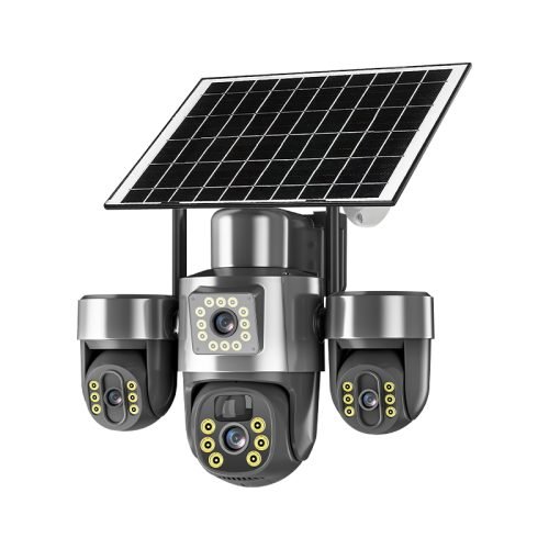 Triple-Lens Solar PTZ Security Camera