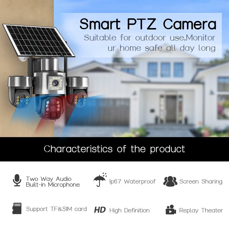 4G Network No Wiring Required – Solar Security Camera with 4G Connectivity