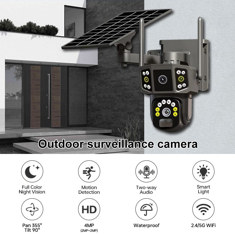6MP Solar Security Camera with Dual-Lens