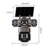 Solar Charging Built-in Battery – 8000mAh and 8W Solar Panel for Triple-Lens Security