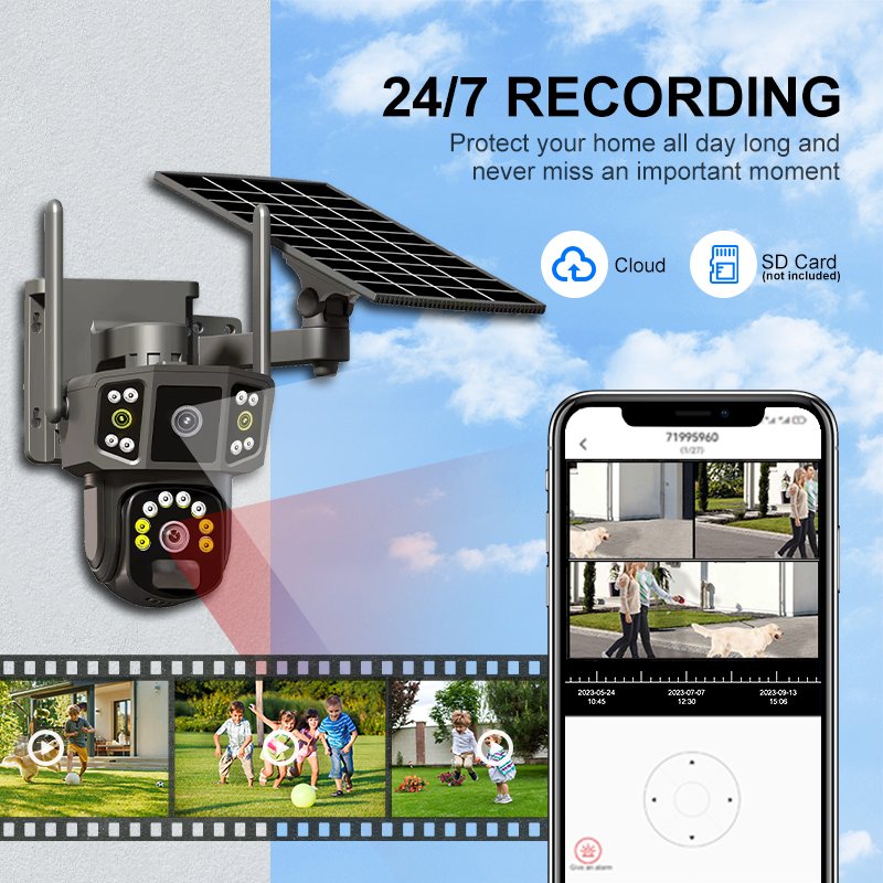 Wire-Free 6MP Surveillance Camera with Solar Panel & IP66