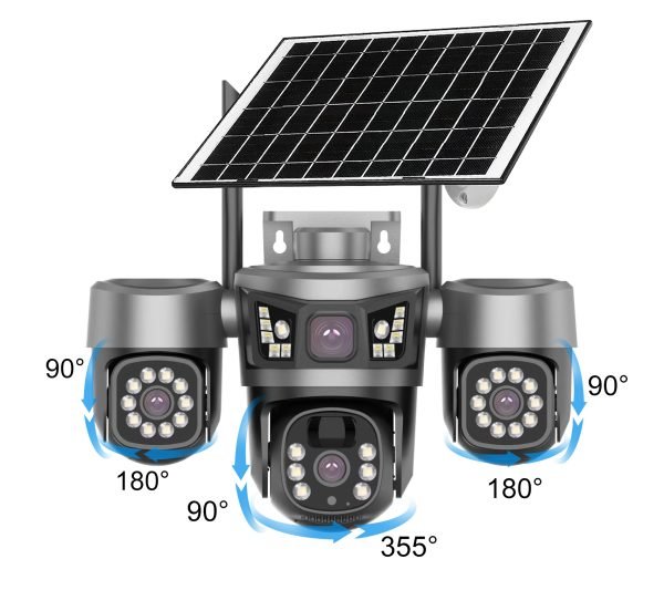 355 Degree 3 PTZ Solar CCTV Camera with Wide Angle Rotation