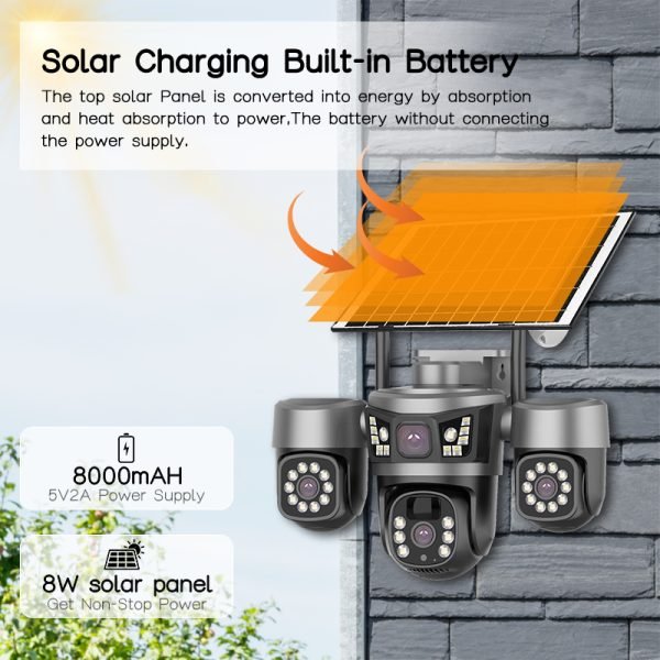 Solar Charging Outdoor 4G Security Camera with Built in Battery