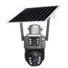 6MP Solar Powered Security Camera with 3 Lenses and Solar Panel – IP66 Waterproof, Two-Way Audio