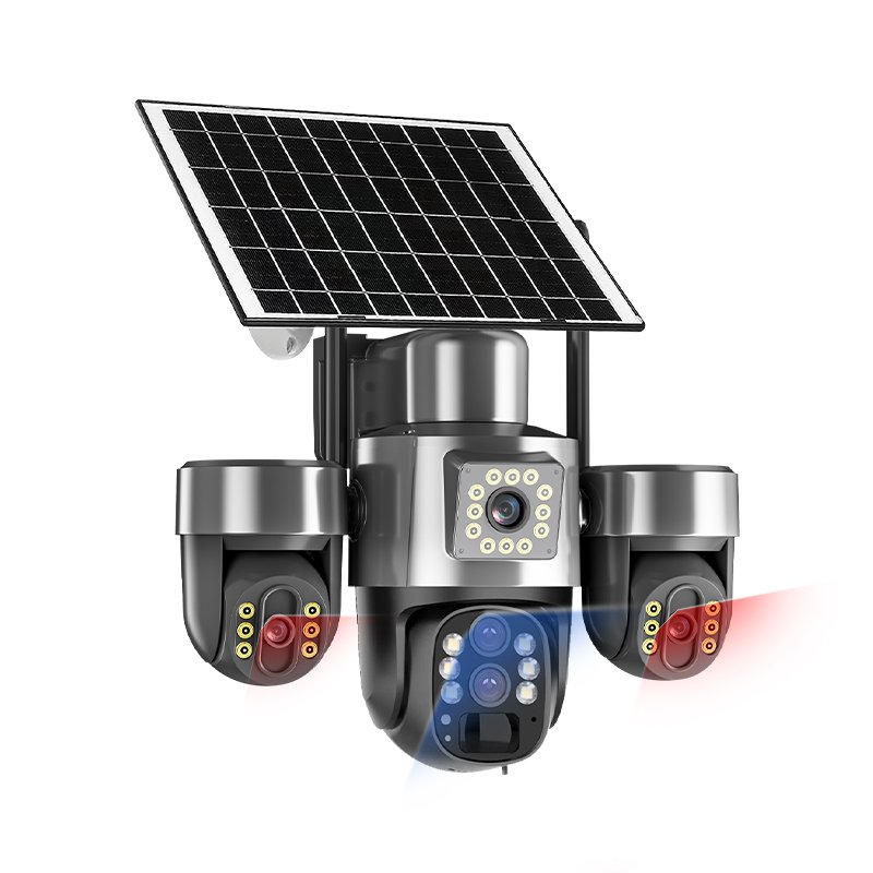 IP66 Waterproof – Triple-Lens Solar PTZ Camera for Rain, Snow, Shine, Dust Protection