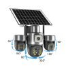 Triple-Lens Coverage – No Blind Spots with Solar PTZ Security Camera