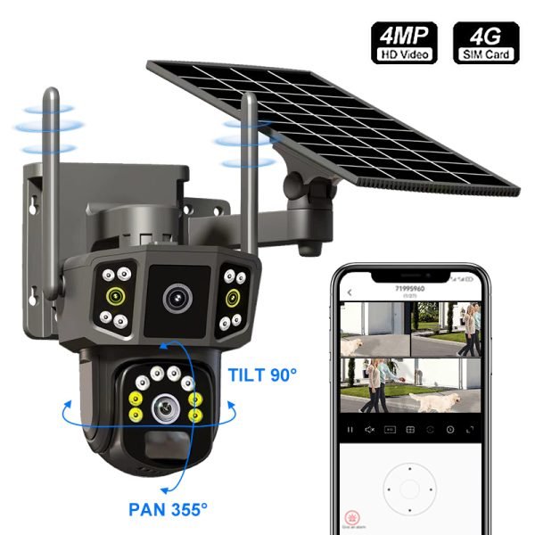 IP66 Weatherproof Solar Camera – 6MP HD Resolution for Clear Day & Night Footage