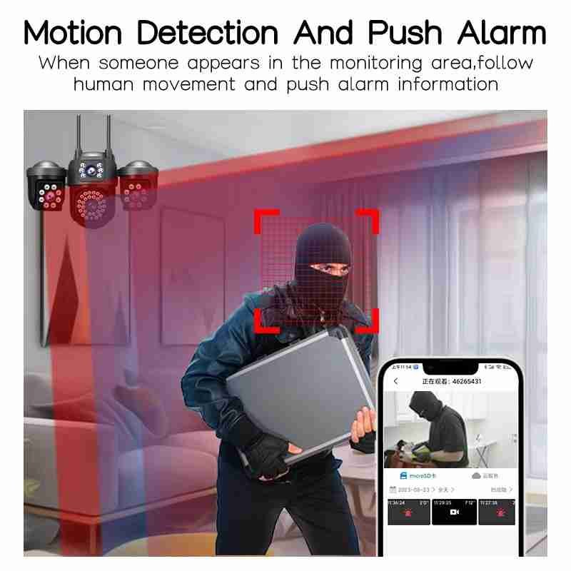 AI Motion Detection Wireless Security Camera with Dual Antennas